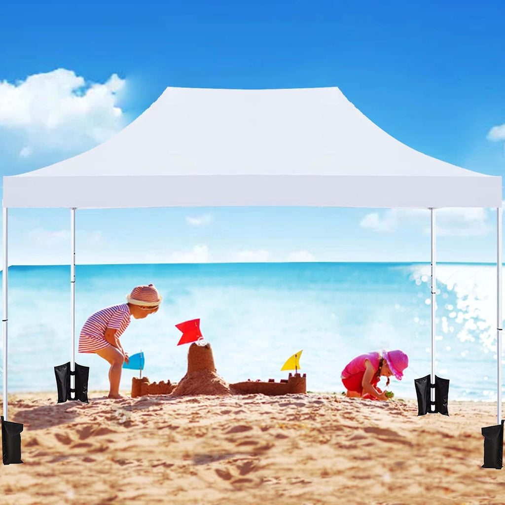 White Pop up Canopy Tent with Wheeled Bag N598495