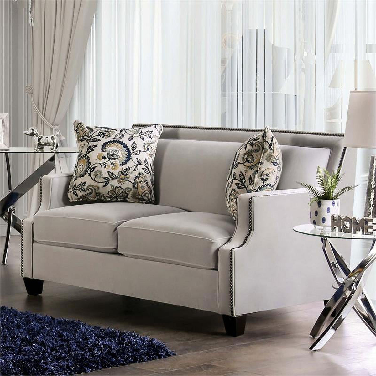 Light Gray 2-Piece Fabric Sofa Set E587336
