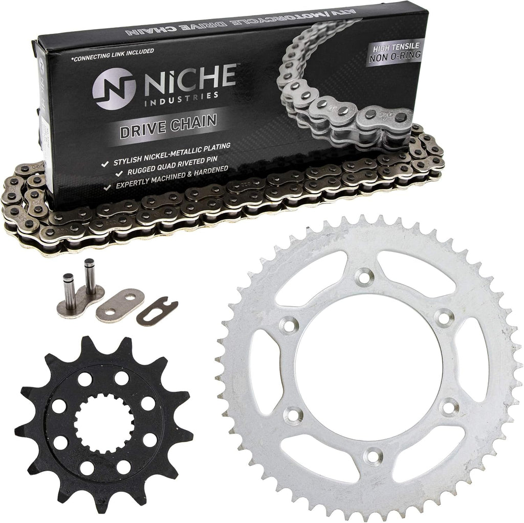 Drive Sprocket Chain Combo Front 13 Rear 51 Tooth 520NZ Standard 114 Links E37694