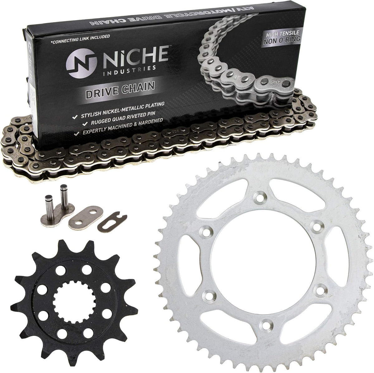 Drive Sprocket Chain Combo Front 13 Rear 51 Tooth 520NZ Standard 114 Links E37694