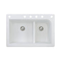 White 33-in x 22-in Drop-In Granite Kitchen Sink J268557
