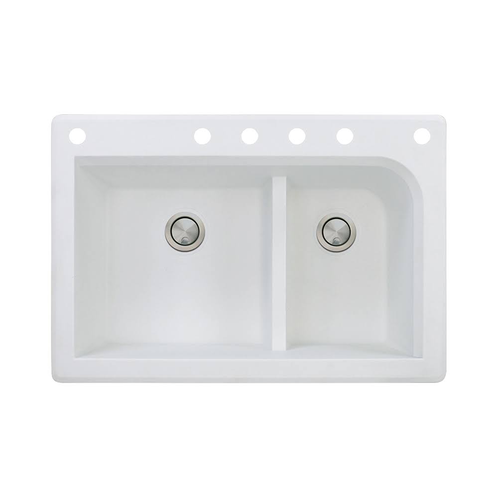 White 33-in x 22-in Drop-In Granite Kitchen Sink J268557