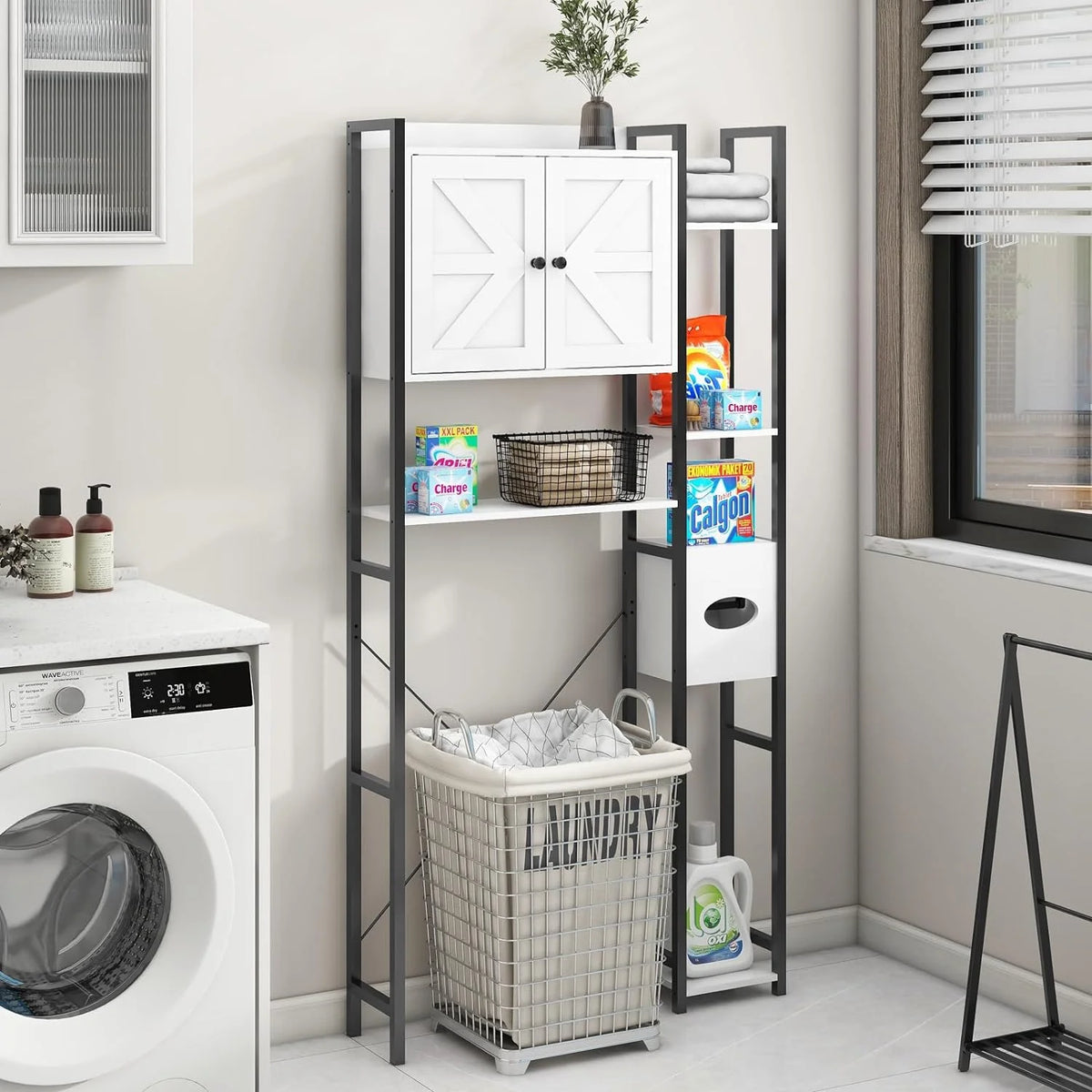 White Over The Toilet Storage Cabinet with 2 Doors O622105