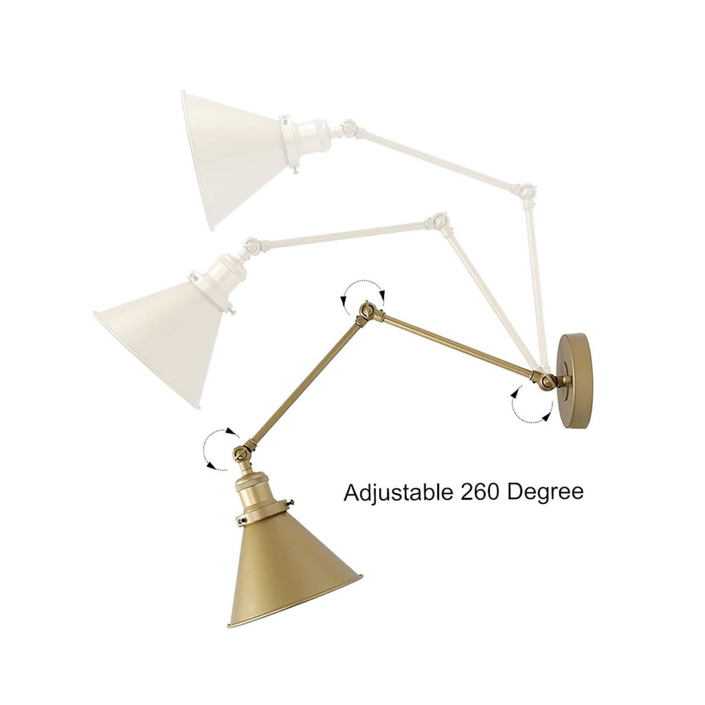 Adjustable Gold Swing Arm Plug-In Wall Lamp F4820