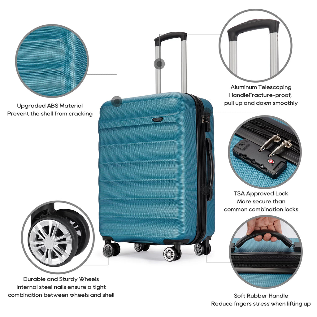 Expandable Hard Shell 3 Piece Luggage Set with Spinner Wheels F290389
