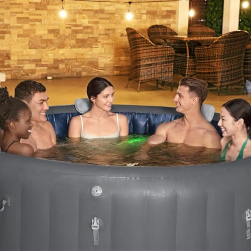 Gray Inflatable Hot Tub with Cover L45233