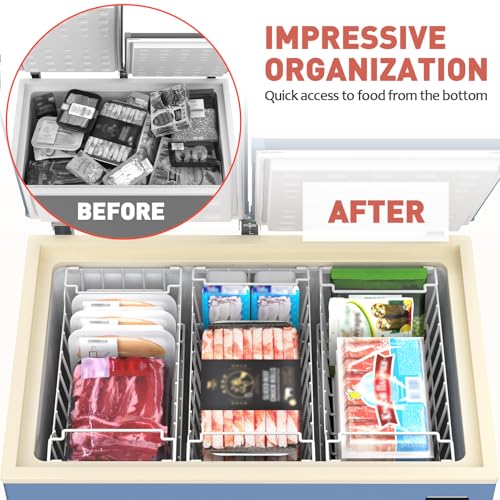 4 Pack Stackable Freezer Organizer Bins with Foldable Handle O6182
