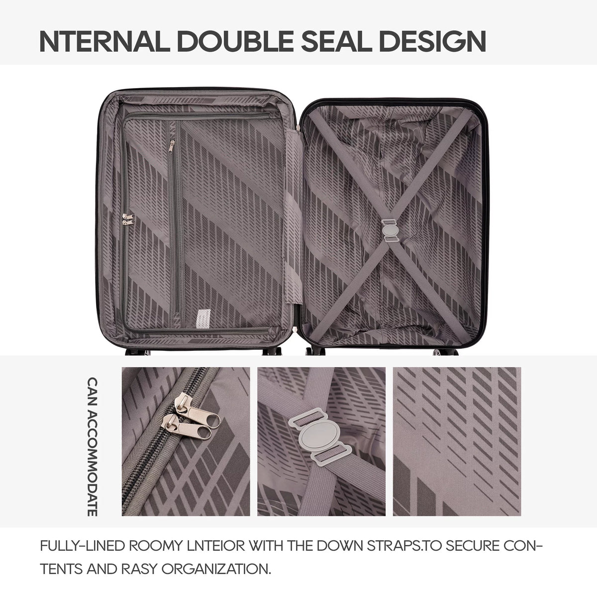 Expandable Hard Shell 3 Piece Luggage Set with Spinner Wheels F290389