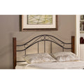 Metal and Wood Headboard with Rails Twin E6438