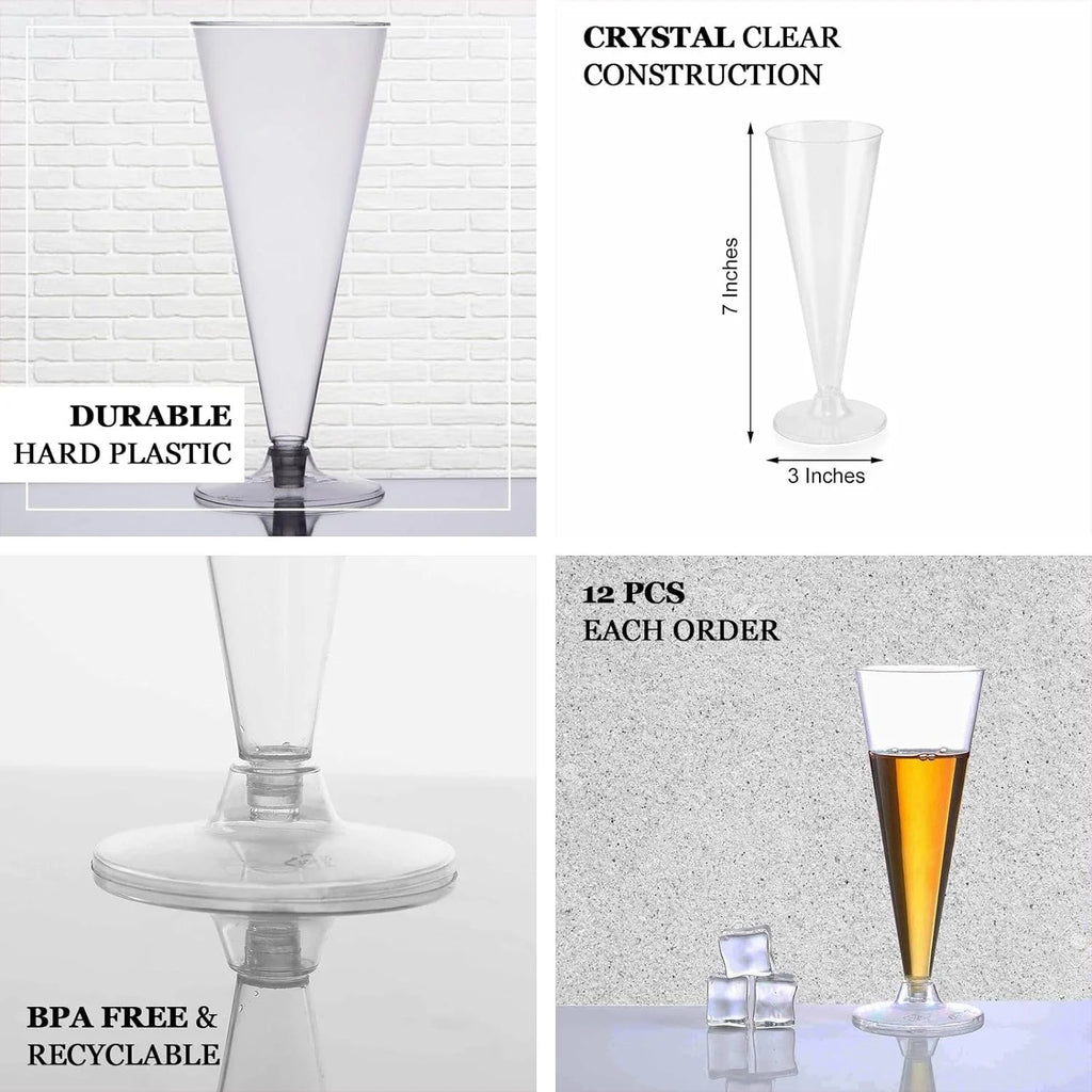 12 Oz Clear Disposable Plastic Champagne Flutes R6147
