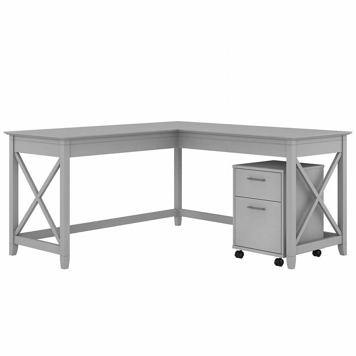 L Shaped Desk with 2 Drawer Mobile File Cabinet N959