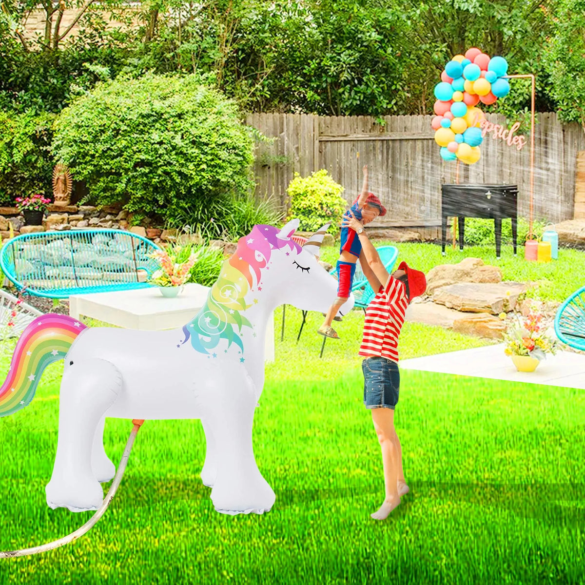 Life-Size Inflatable Unicorn Yard Sprinkler F52713