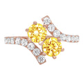 1.98ct Round Cut Yellow Simulated Diamond 14k Pink Rose Gold Engagement Ring Size 7.75 S81159