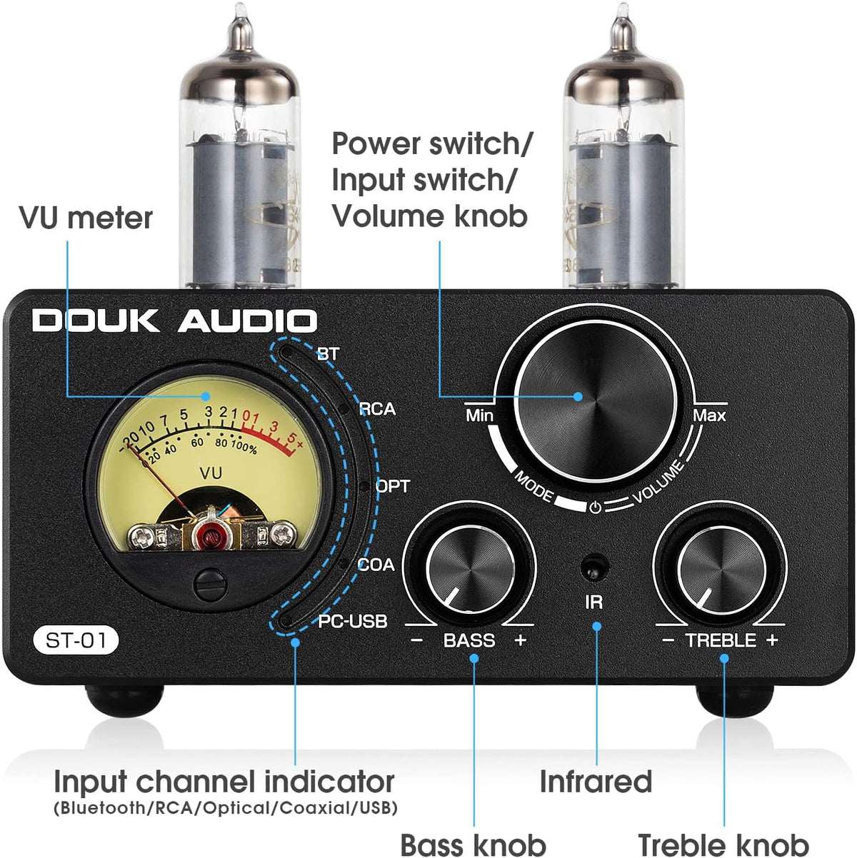 200W HiFi Bluetooth Vacuum Tube Amplifier J5579