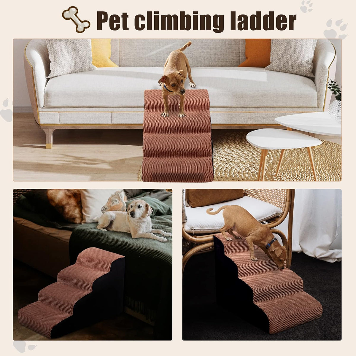 4 Tiers Non-Slip Foam Dog Stairs S199611
