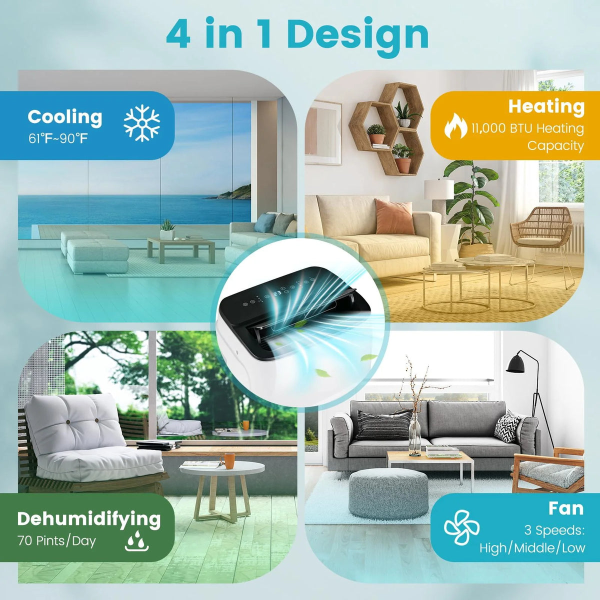 13000 BTU Smart Portable Air Conditioner & Heater V561061