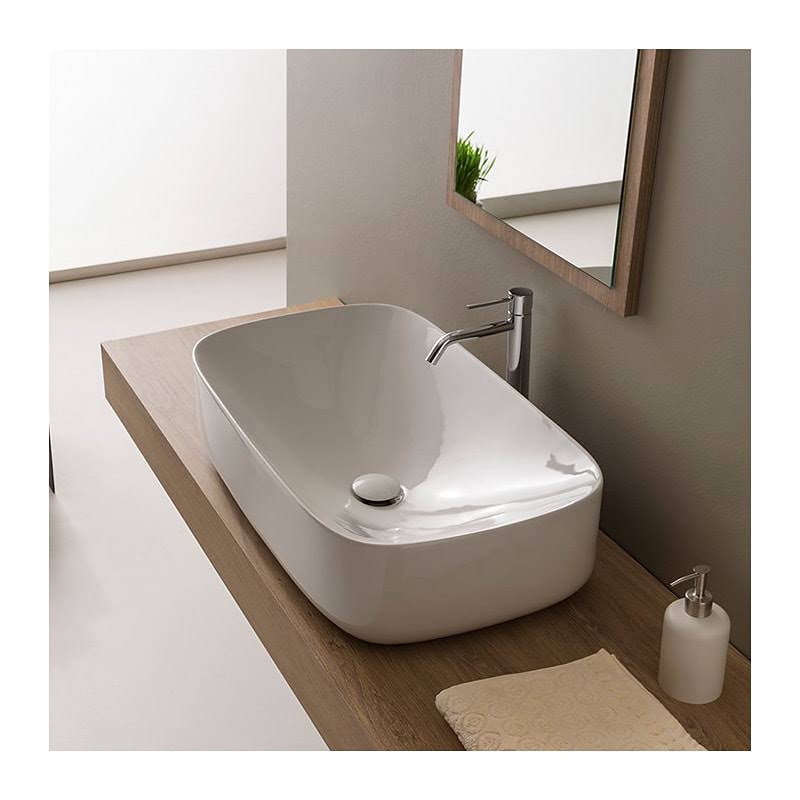Oval White Ceramic Vessel Bathroom Sink H10077