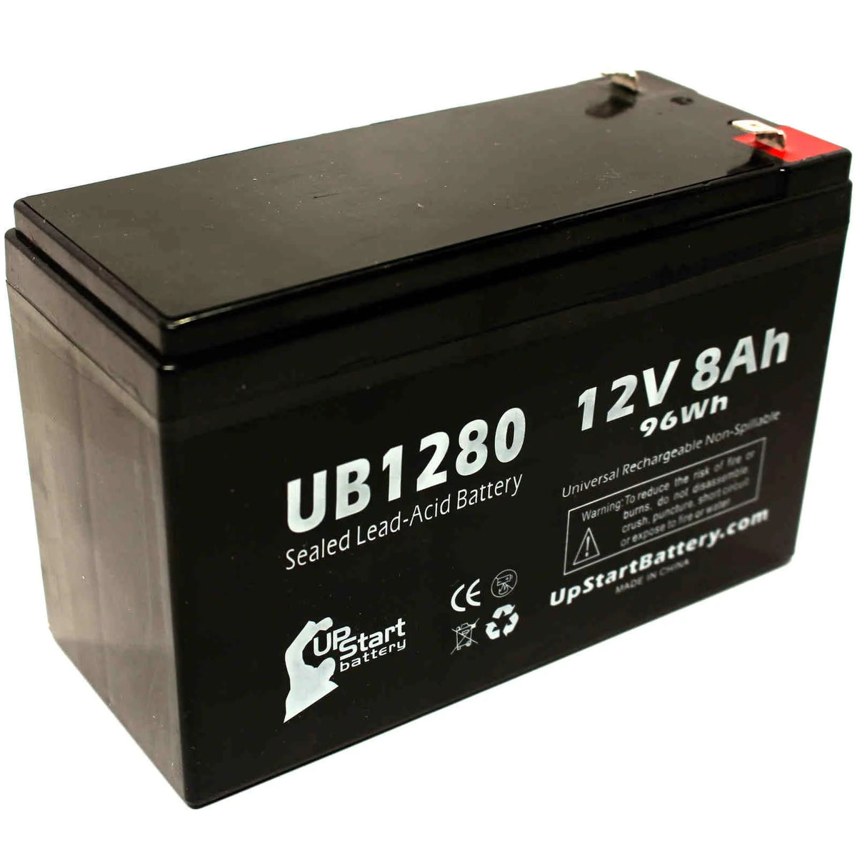 12V 8Ah Sealed Lead Acid Battery with F1 to F2 Terminal Adapters Y17644