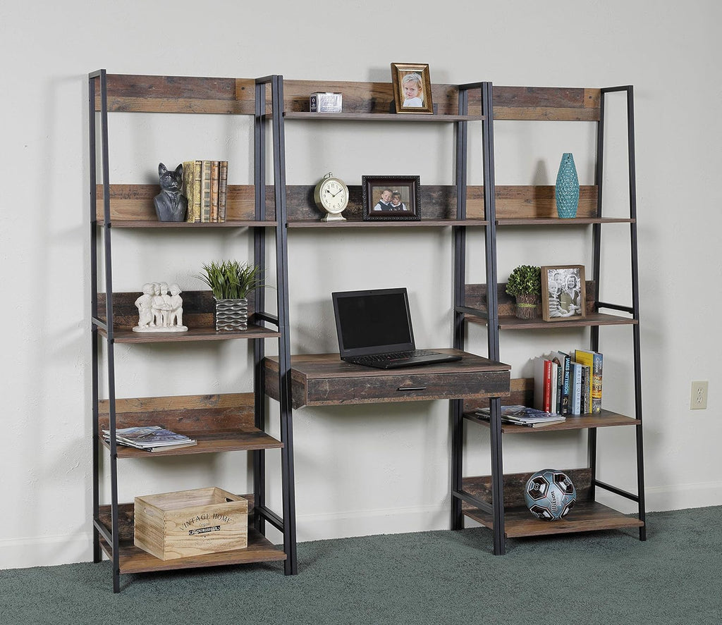 Rustic Planked Knotty Pine Ladder Bookcase X567