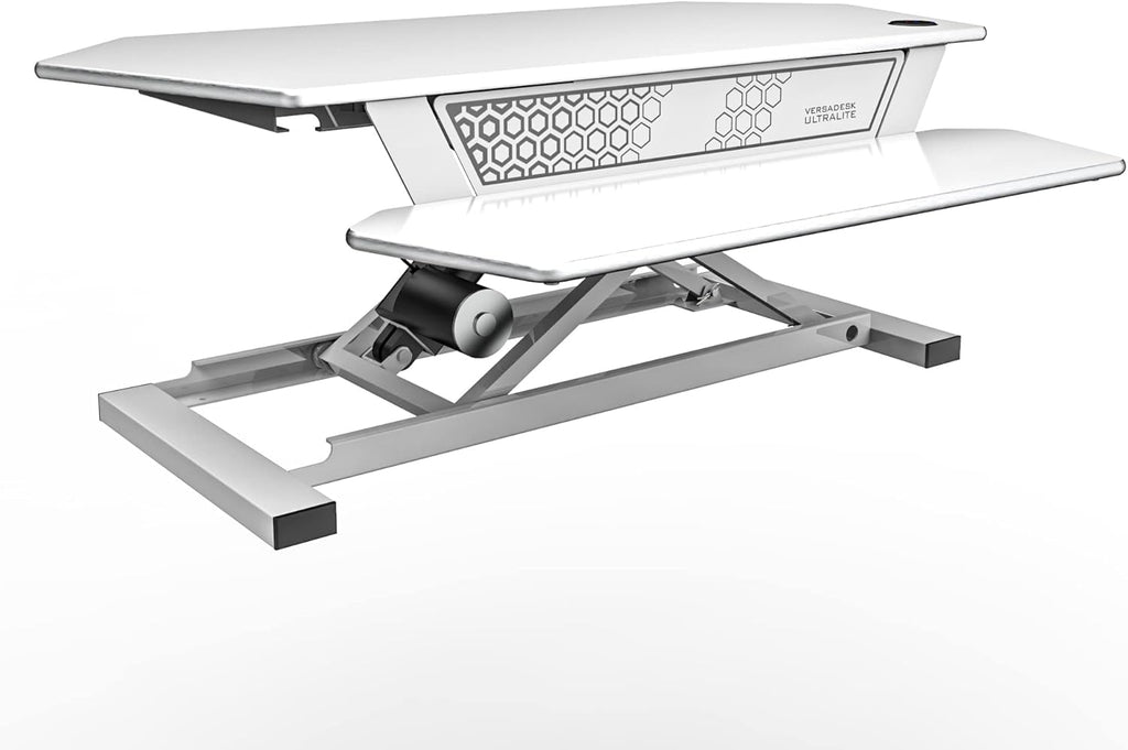 Electric Height-Adjustable Desk Riser with Keyboard and Mouse Tray, 36" x 24" Black O432