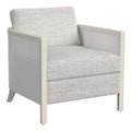 Hand Brushed White Wood and Fabric Accent Chair B1785