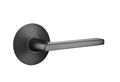 Modern Rosette Flat Black Privacy Lever Set O419370
