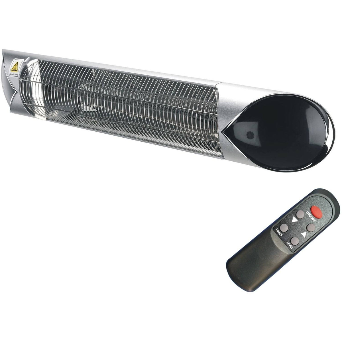 Silver Electric Carbon Infrared Heat Lamp with Remote Control R830475