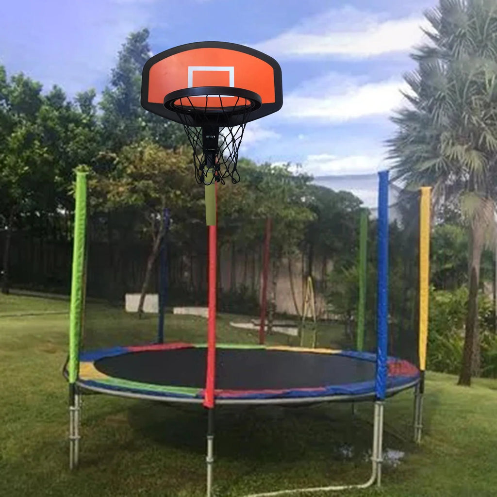 Basketball Hoop for Trampoline Backboard Toy Outdoor Sports Frame Attachment for Curved Pole F2362