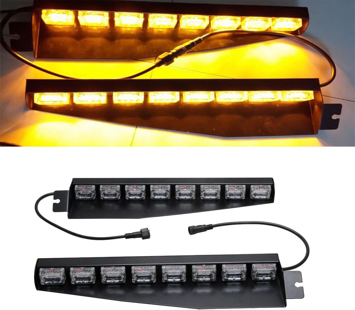 48 LED 12V 48W Strobe Light Bar with Suction Cups (Green/White) Y926