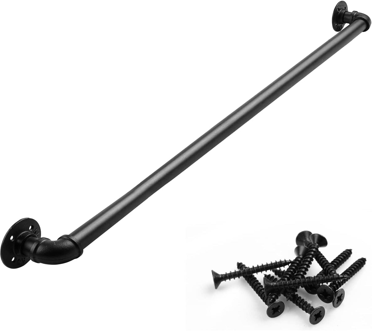 3 Ft Black Metal Staircase Handrail O714276