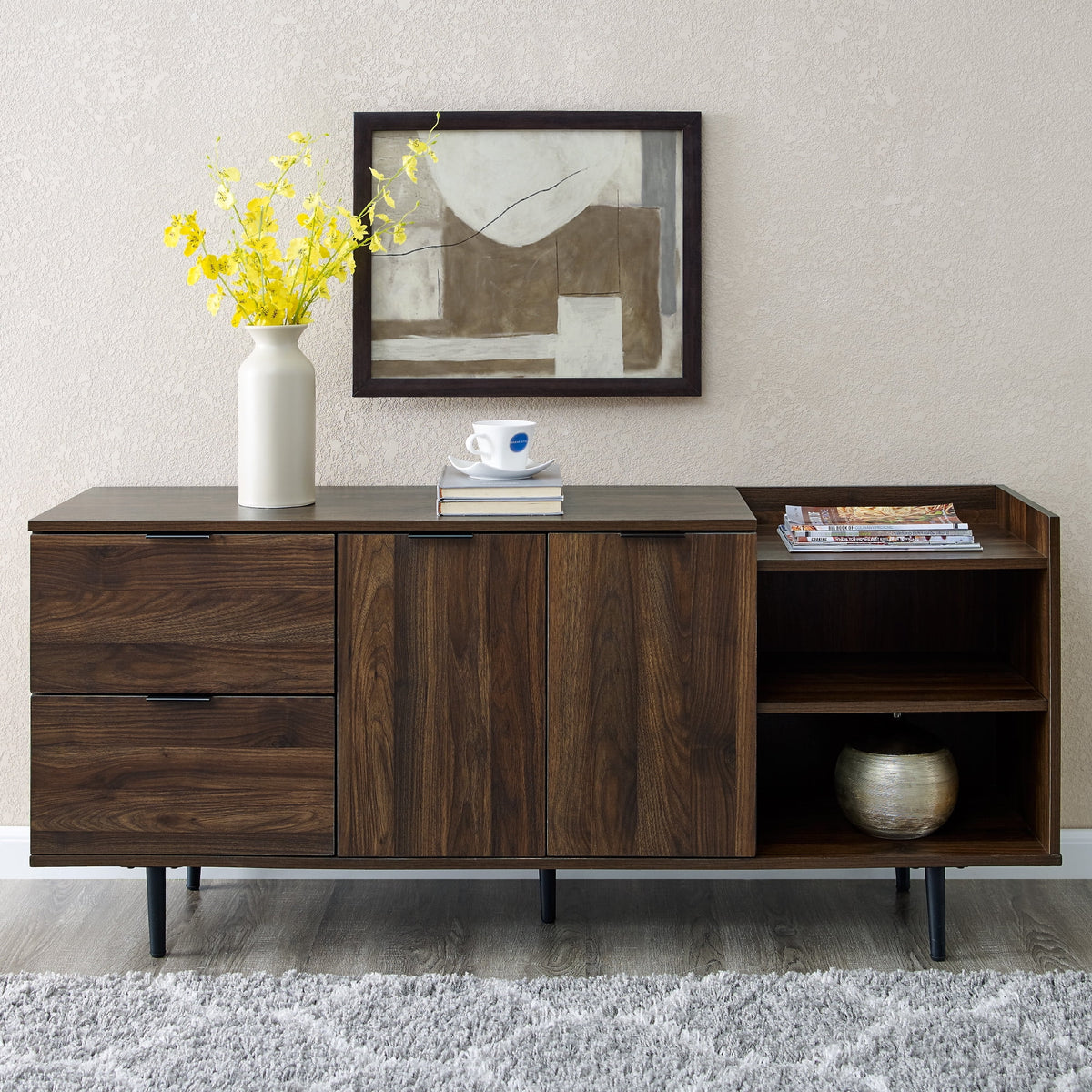Dark Walnut Modern TV Stand P13792