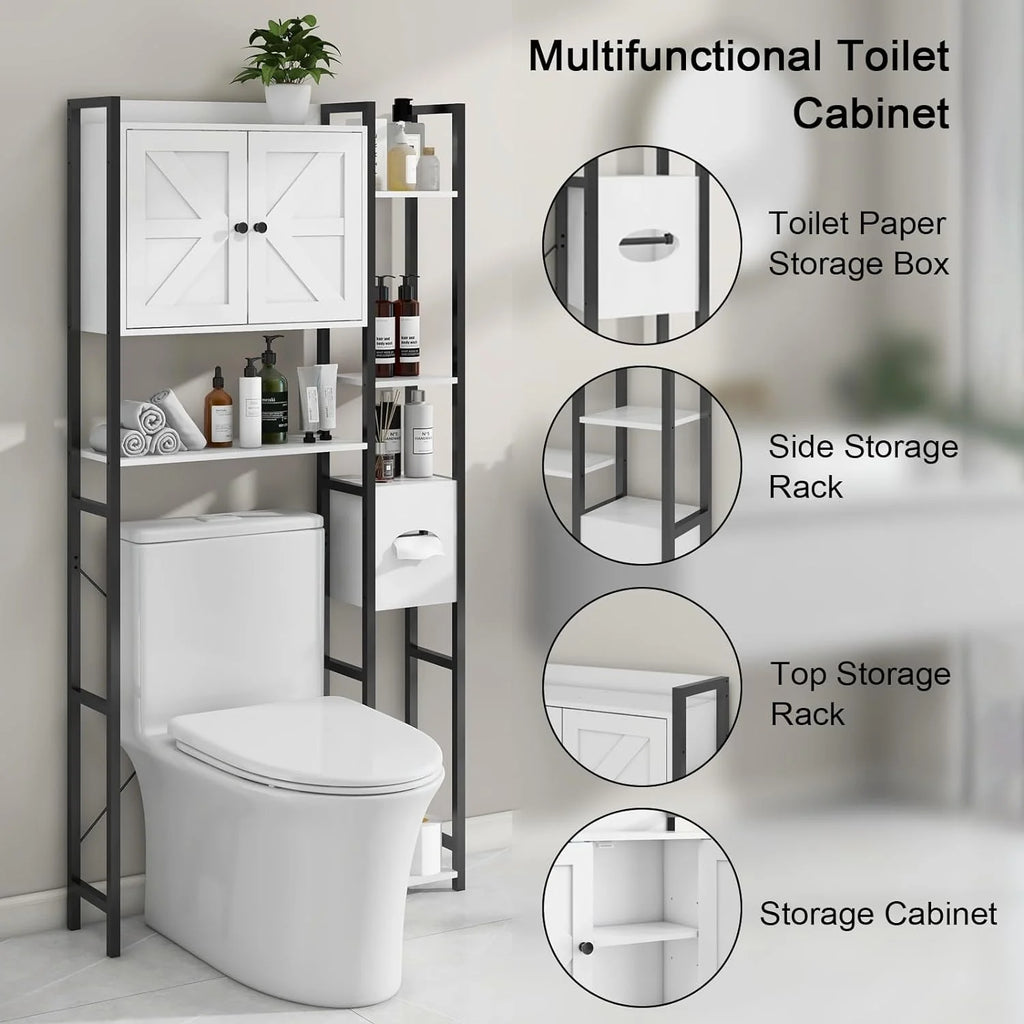 White Over The Toilet Storage Cabinet with 2 Doors O622105