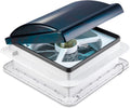 14” RV Roof Vent Fan with Light, Manual, White & Gray K698