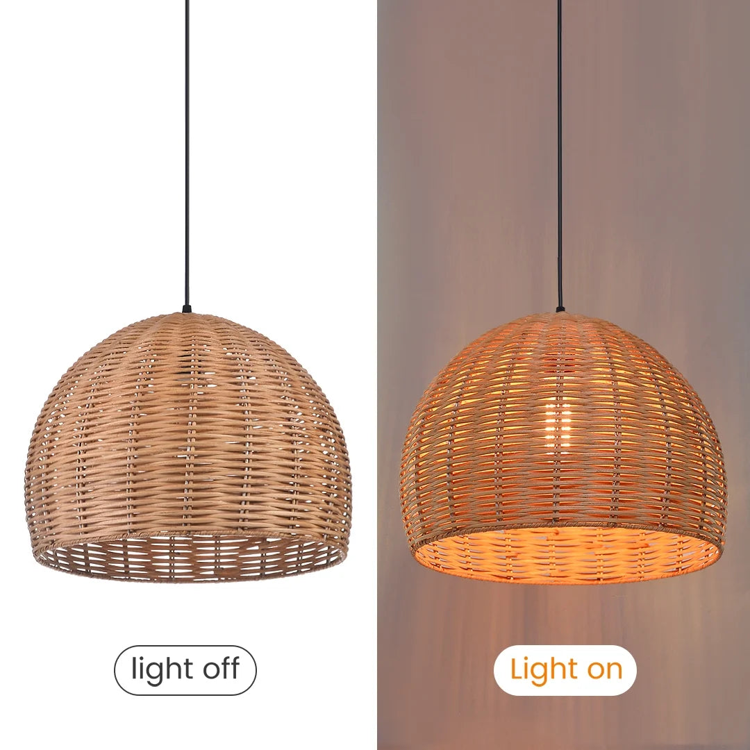 Boho Round Bamboo Pendant Light J2593