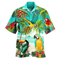 Men Hawaiian Printed Button Down Shirt U7606