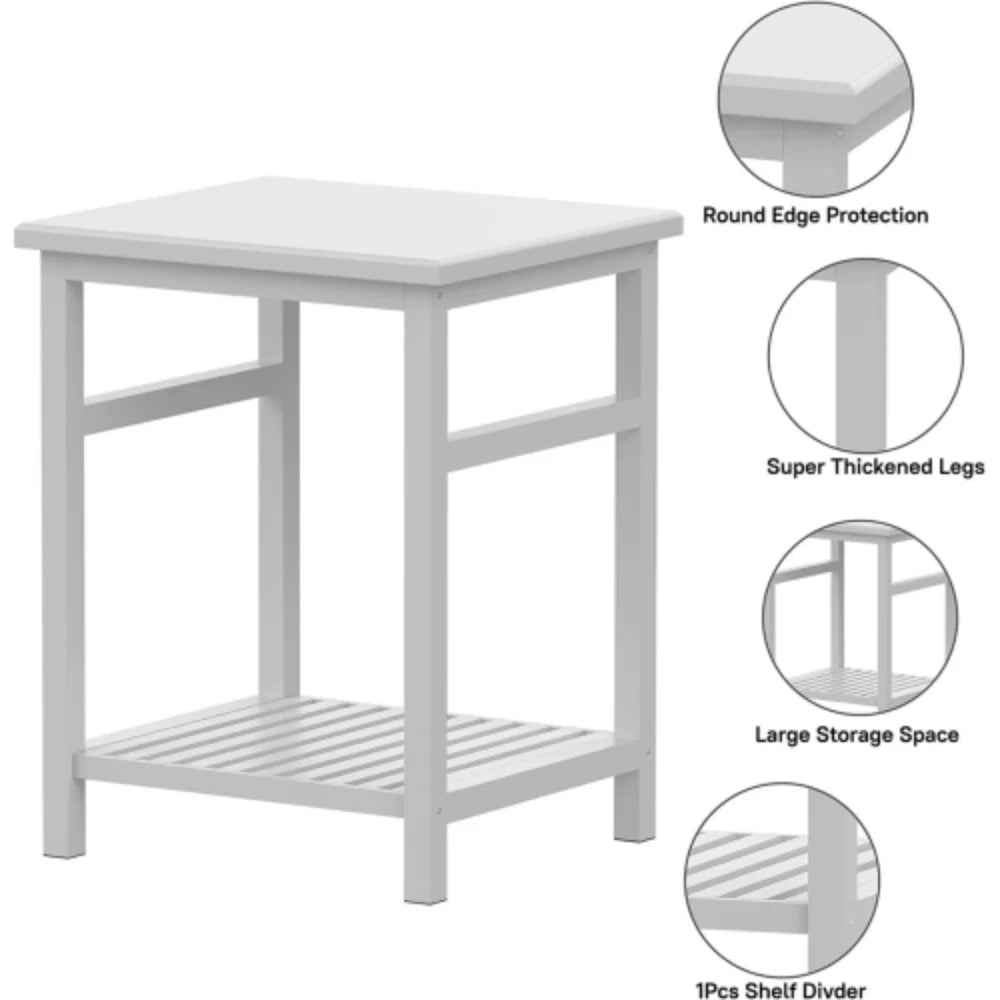 White Bamboo Nightstand E2227