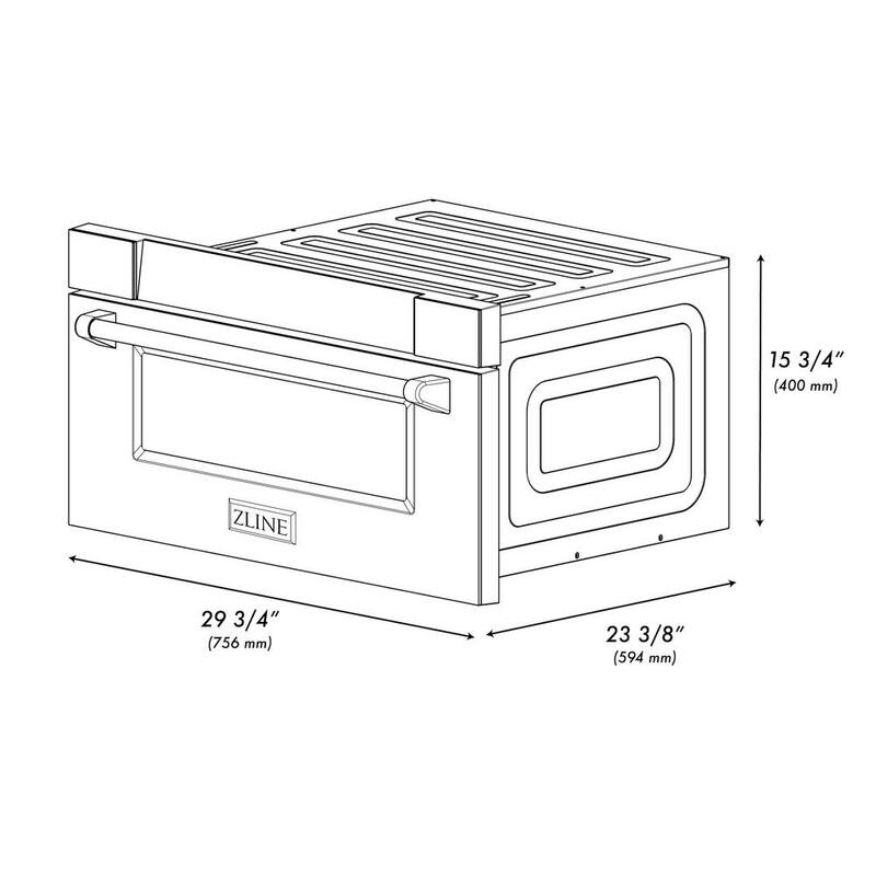 24 in. 1000-Watt Built-In Microwave Drawer in Black Stainless Steel X485268