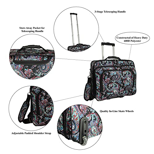 Women's Fashion Print Rolling 17" Laptop Case A380439