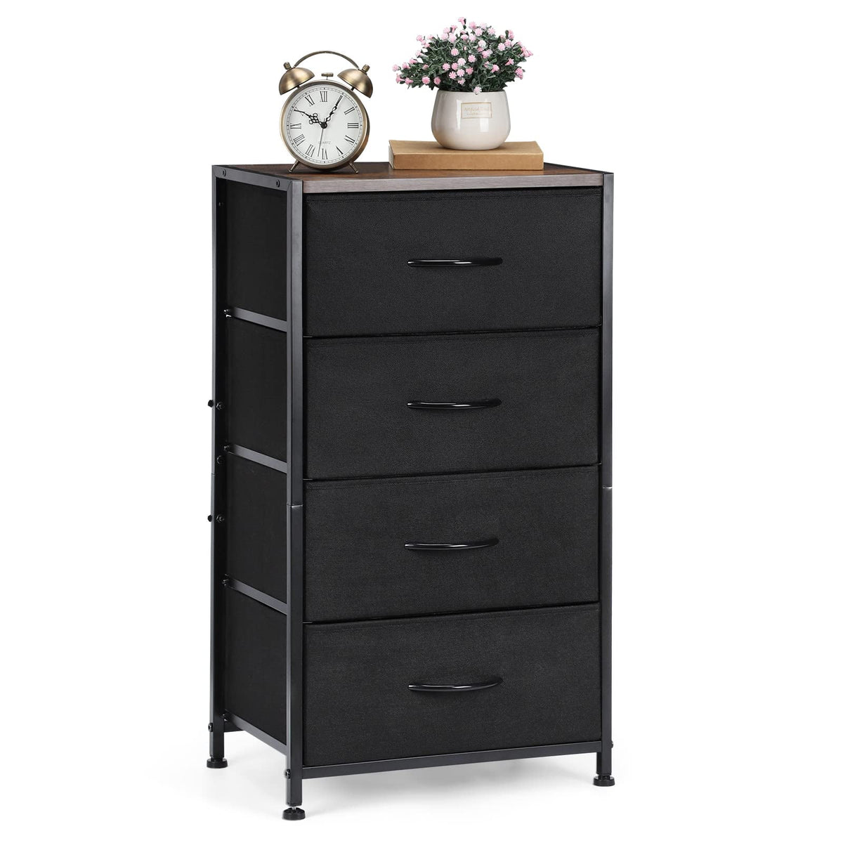 Black 4 Drawer Fabric Dresser B99764