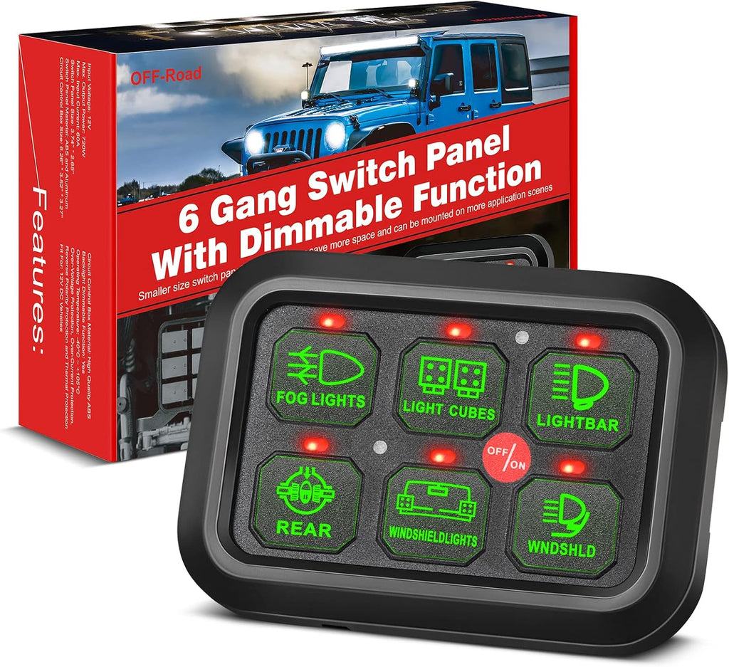 8 Gang Switch Panel with Label Stickers and Harness C111
