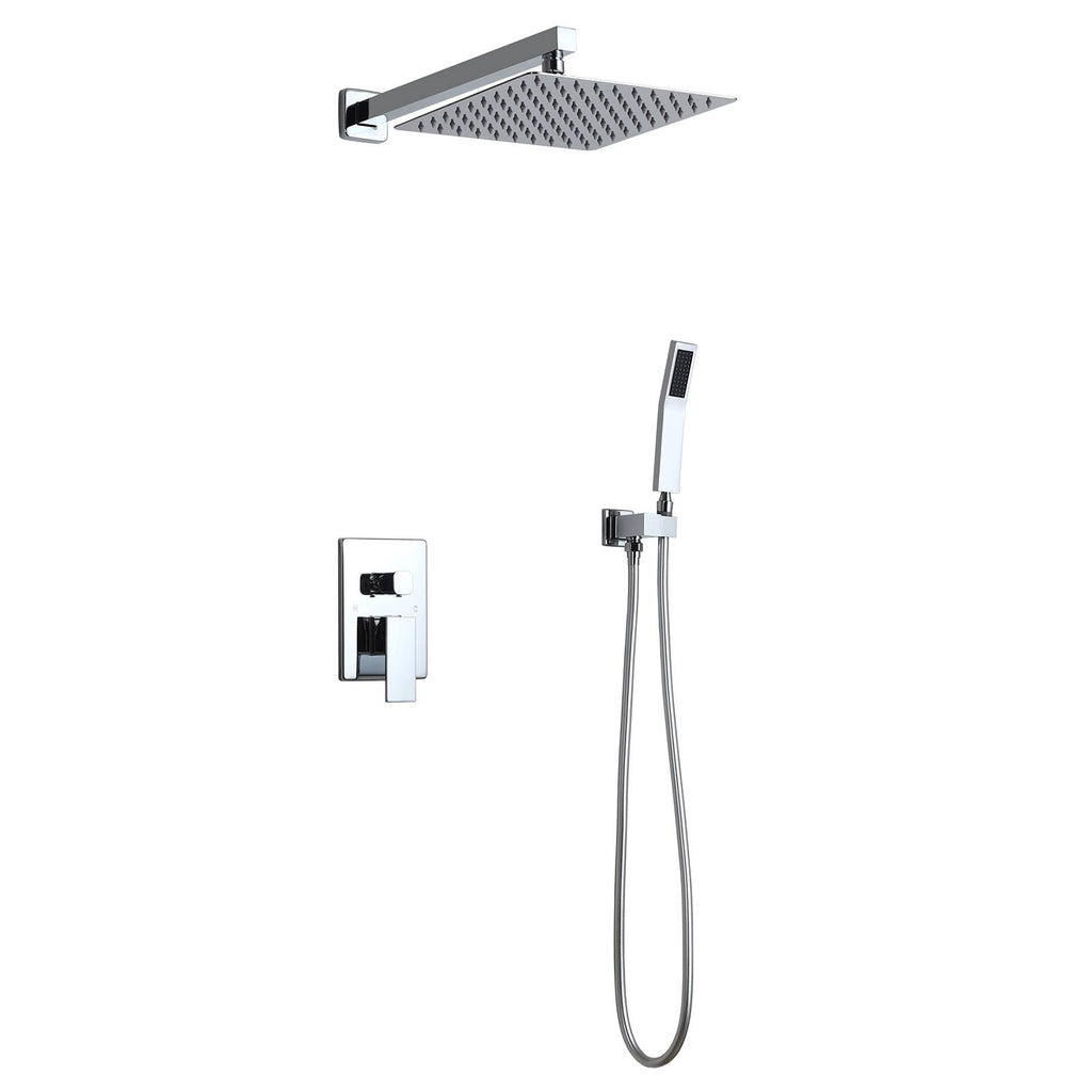 10x22 Rain Shower Head Handheld Shower Combo Set in Chrome Y870
