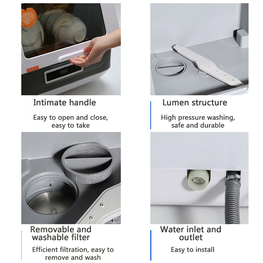 Portable Countertop Dishwasher with Drying Function B206