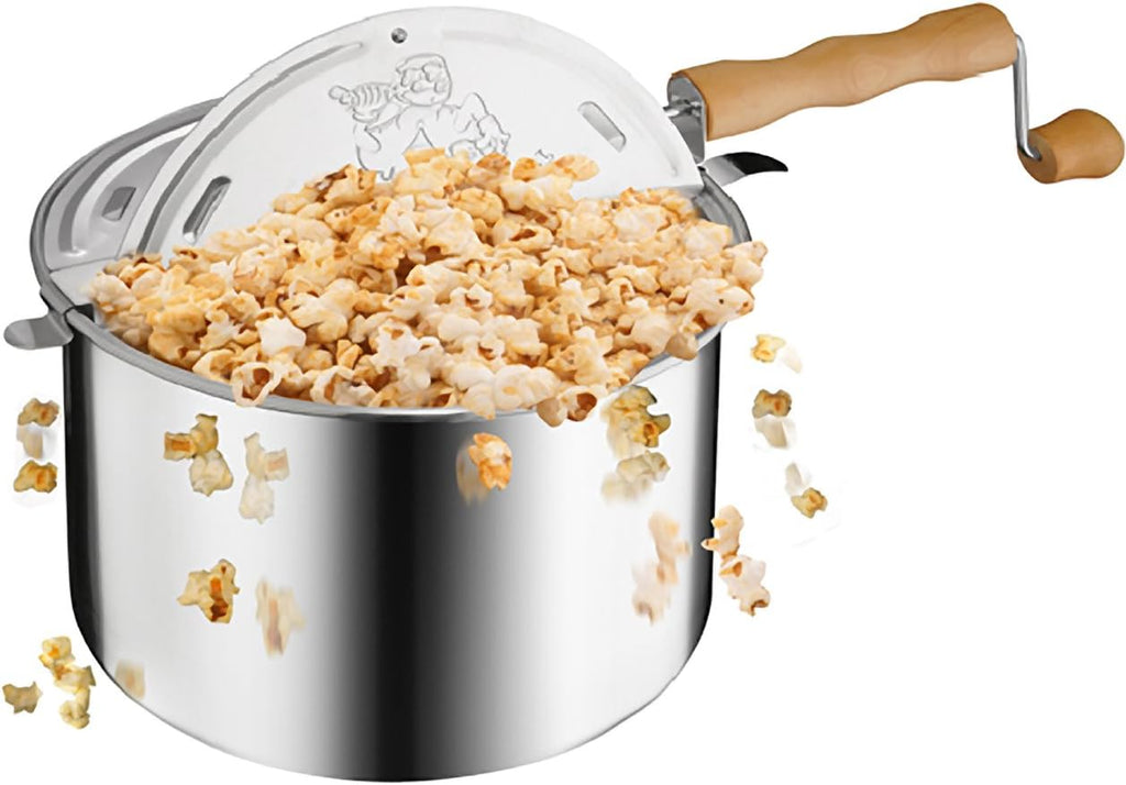 6-Quart Aluminum Popcorn Popper with Hand Crank A9923