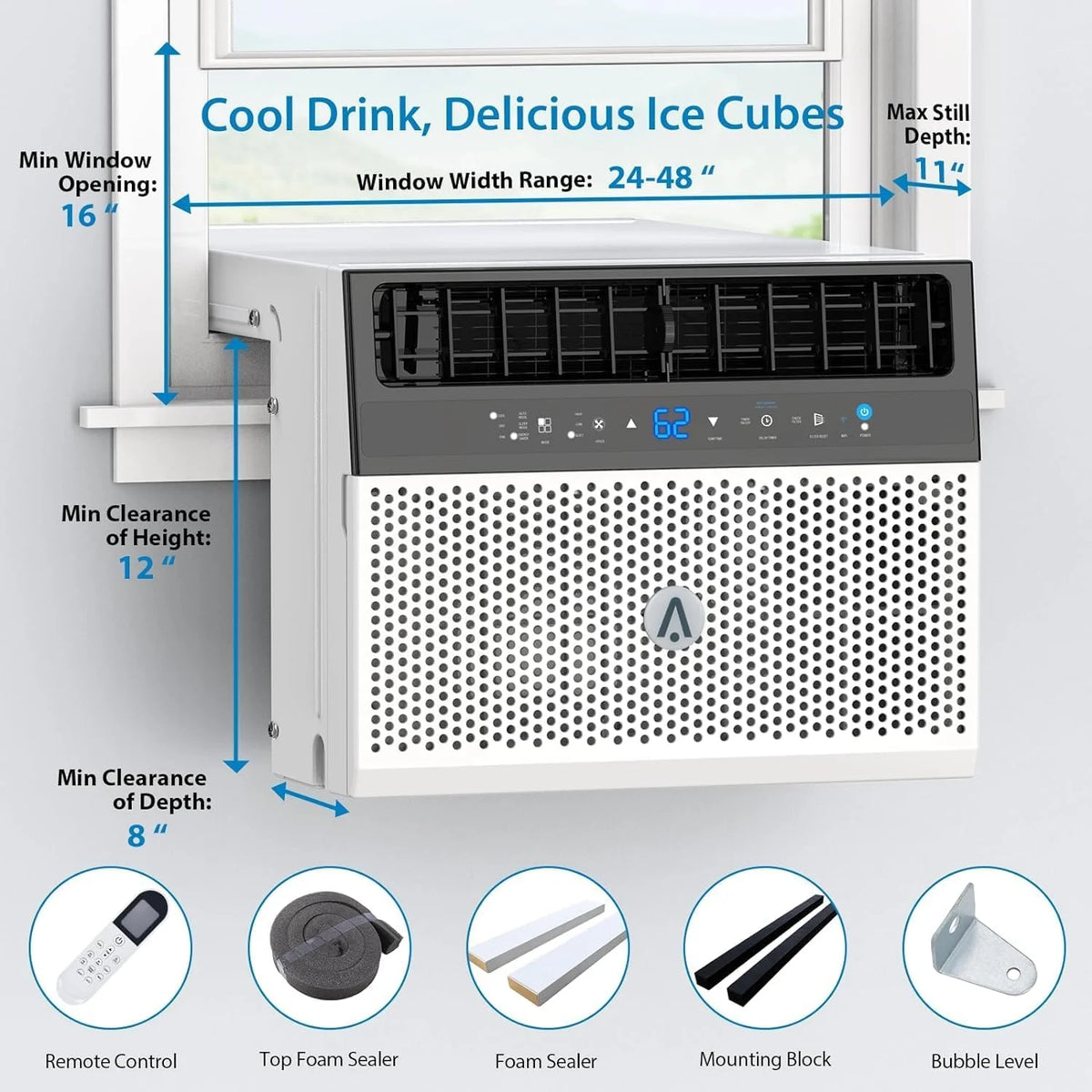6000 BTU Window Air Conditioner with Remote Control and Washable Filter M56224