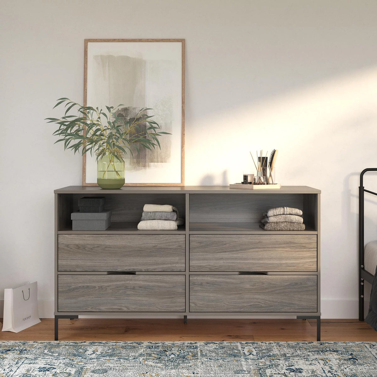 Wide Weathered Oak Dresser C1760