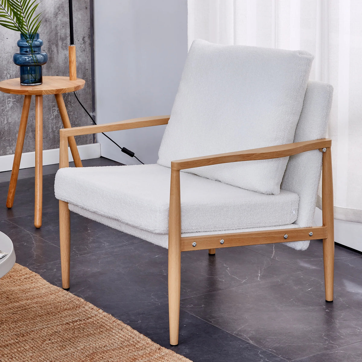Teddy Velvet Accent Arm Chair with Metal Frame U232