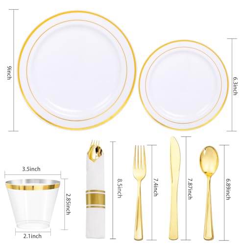 350 Piece Gold Dinnerware Set for 50 Guests Q275877