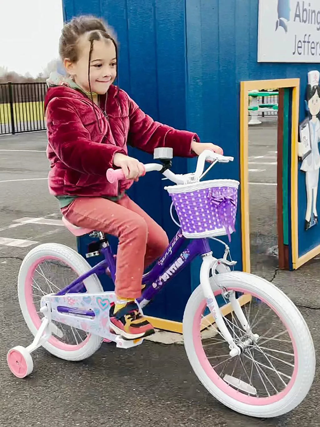 12 14 16 18 Inch Kids Bike with Training Wheels & Basket R826