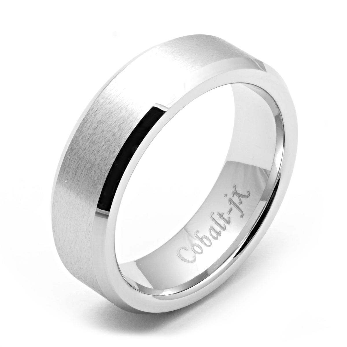 Cobalt Ring with Beveled Edges Size 14.5 E160