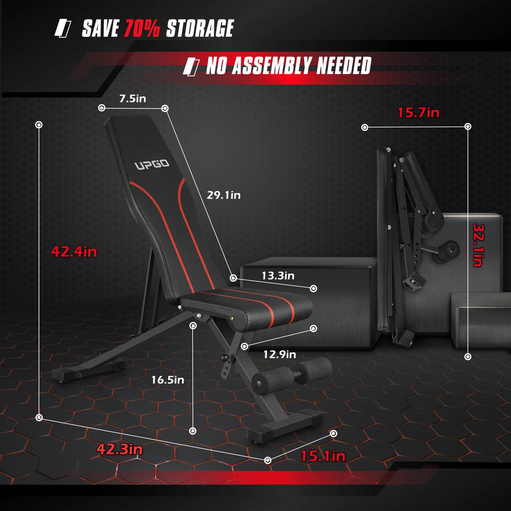 Adjustable Weight Bench 660lbs Capacity Foldable B199415